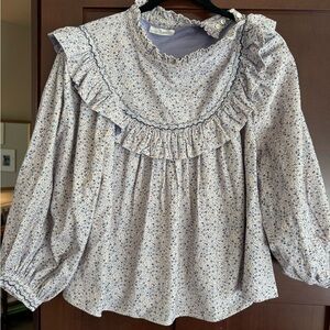 Doen Floral Ruffle Blouse